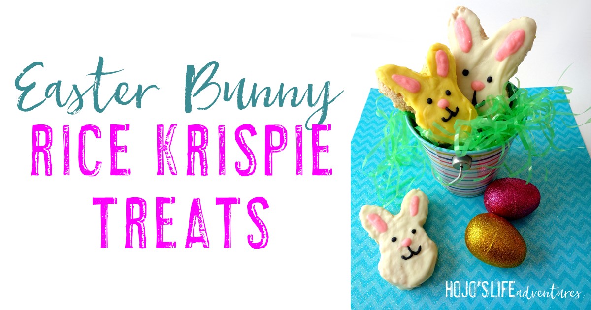 White Chocolate Covered Easter Bunny Rice Krispie Treats