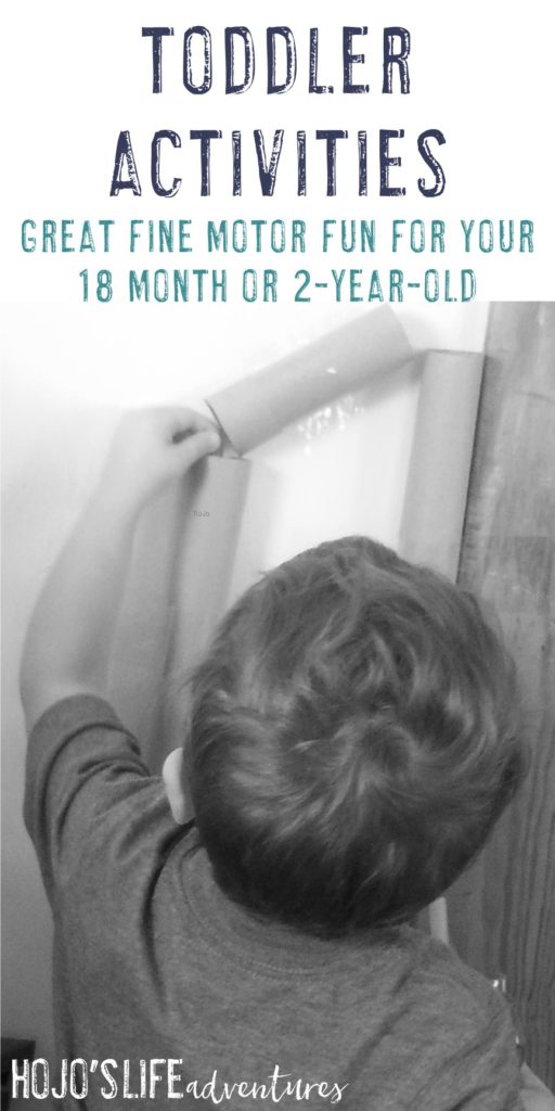 Pom Pom "tracks" - one of the toddler activities using fine motor skills that we play with our 2 year old