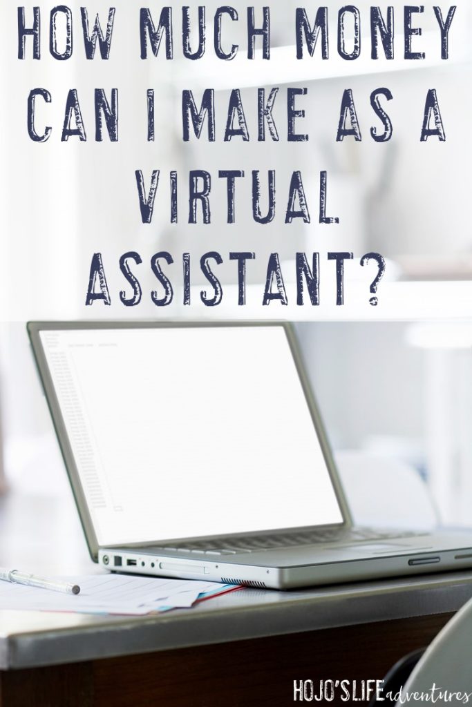 Computer image with text "How much can I make as a virtual assistant?"