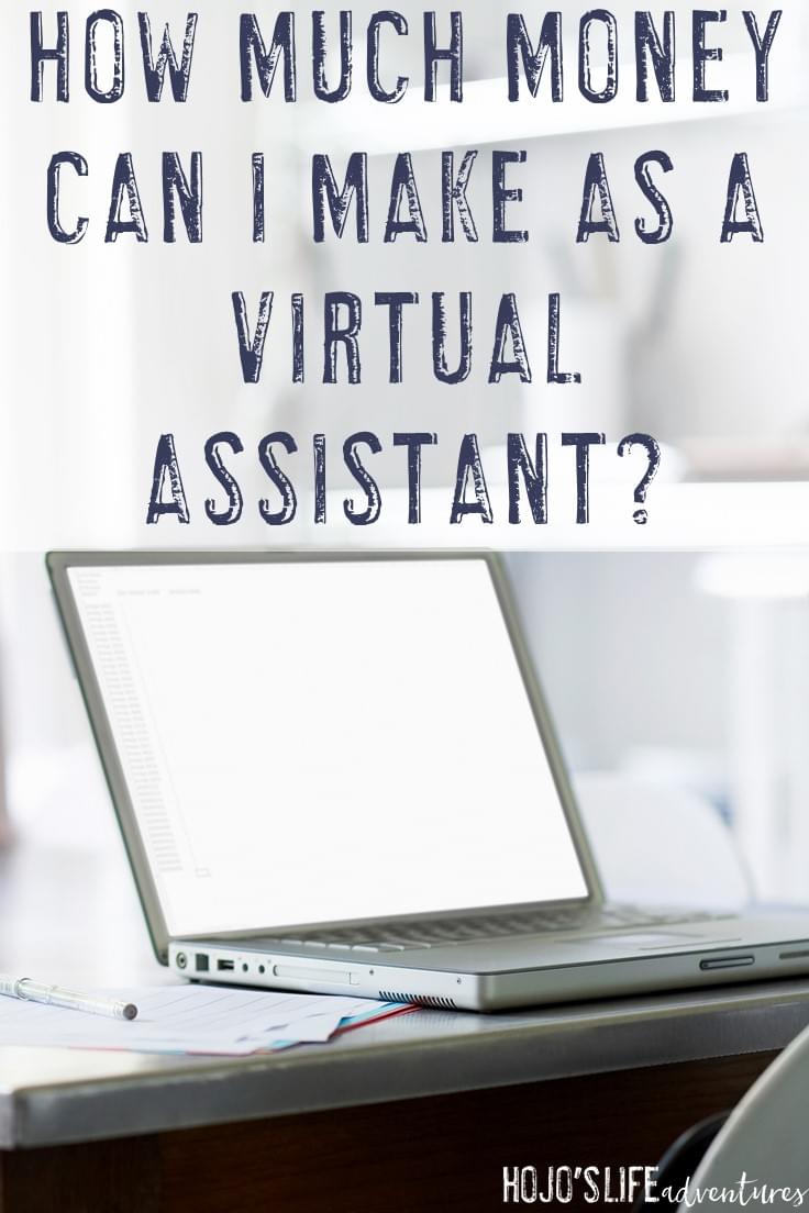 Computer image with text "How much can I make as a virtual assistant?"
