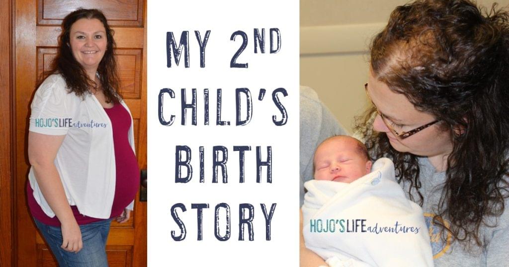 My 2nd Child's Birth Story - Image on left of mom at 36 weeks pregnant and image on right of mom holding newborn baby less than 24 hours old