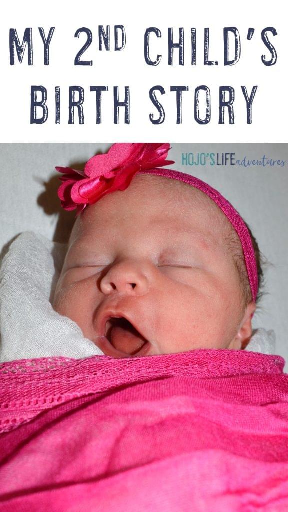 My 2nd Child's Birth Story - image of little baby girl with pink headband & wrapped in pink blanket